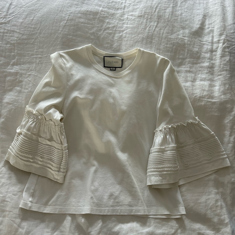 Alexis Women's White Bell Sleeve Top